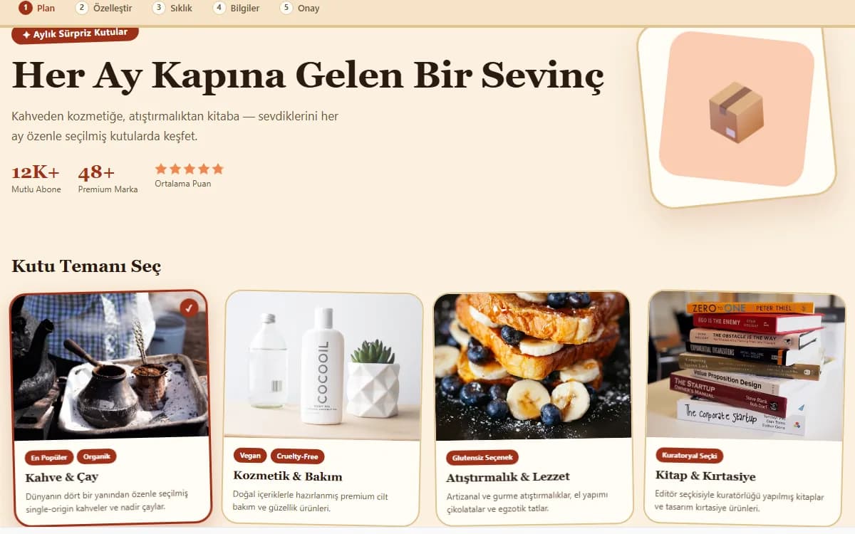 Abonelik Kutusu — Aylık Sürpriz Paket ekran görüntüsü