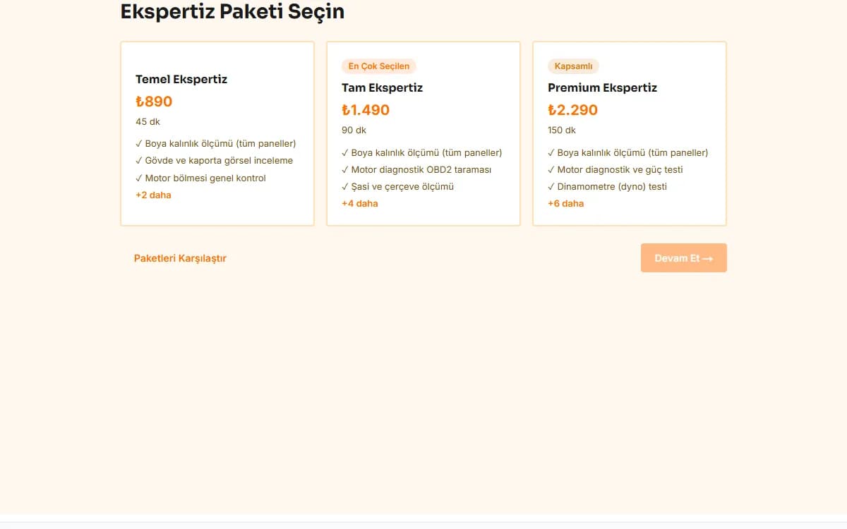Araç Ekspertiz — Dijital Değerleme & Rapor ekran görüntüsü