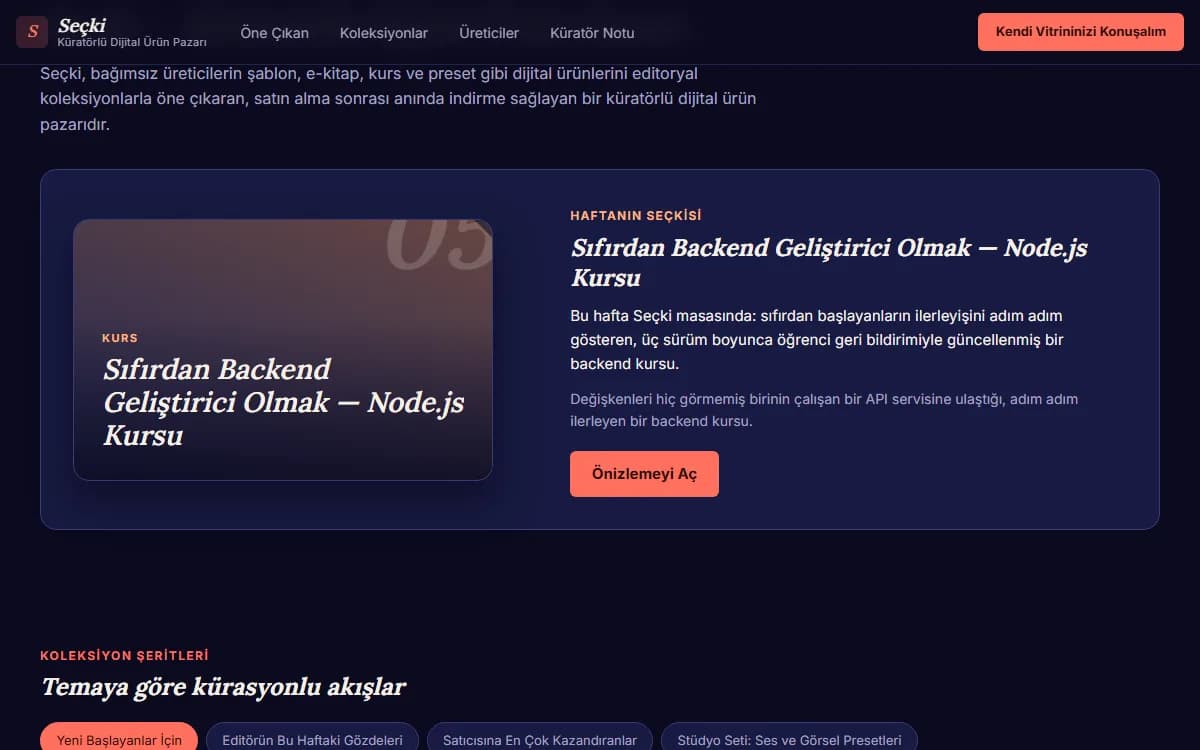 Dijital Ürün Pazaryeri — Yazılım & Tasarım ekran görüntüsü