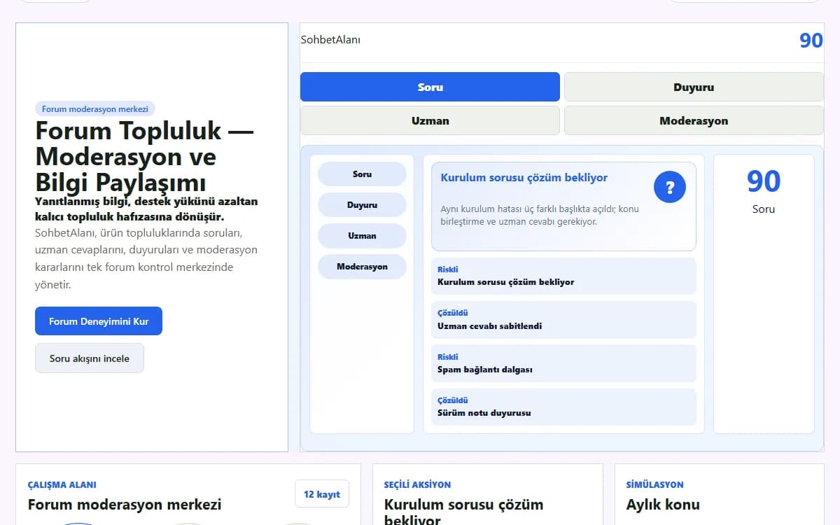 Forum Topluluk — Moderasyon ve Bilgi Paylaşımı ekran görüntüsü