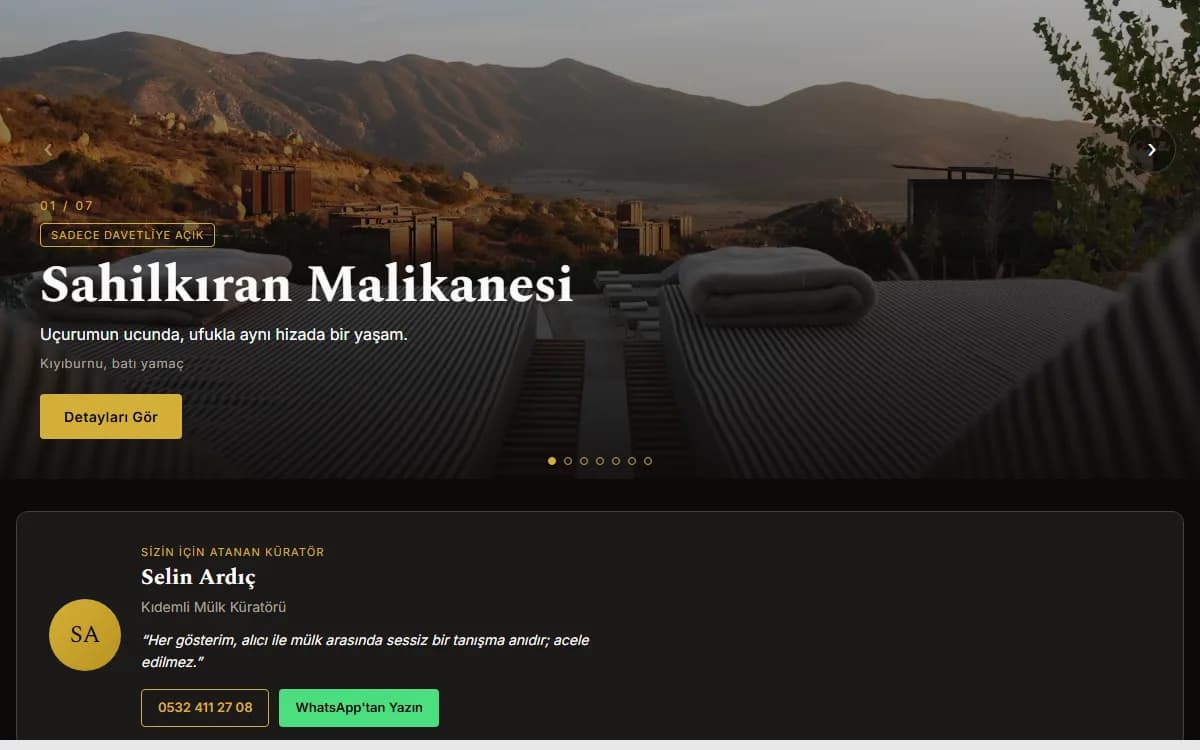 Lüks Emlak — Özel Mülk Concierge ekran görüntüsü
