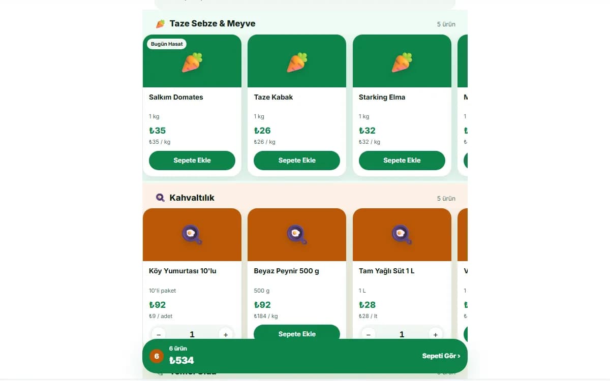 Online Market — Reyon Reyon Süpermarket Teslimatı ekran görüntüsü
