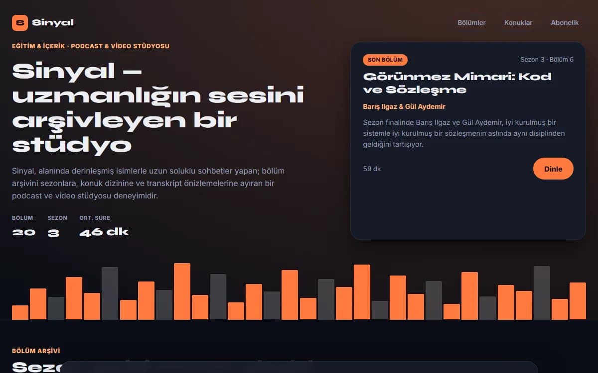Podcast & Video — Uzmanlık Arşivi Stüdyosu ekran görüntüsü