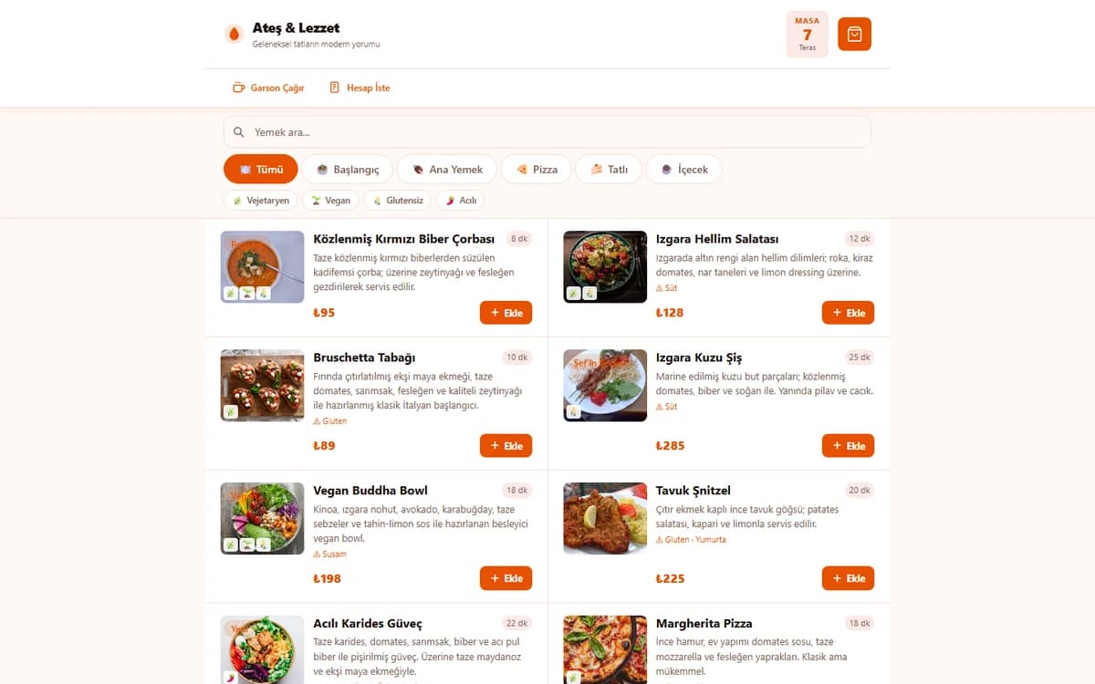 QR Menü — Dijital Restoran Menüsü ekran görüntüsü