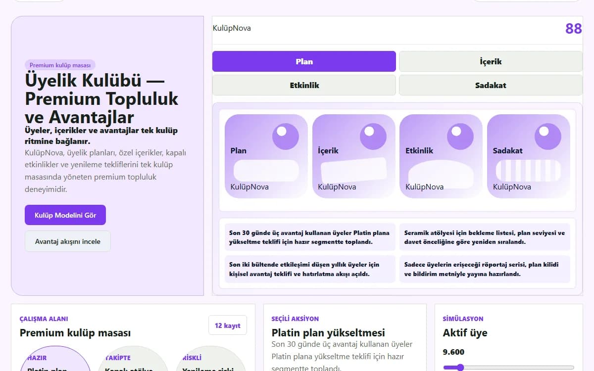 Üyelik Kulübü — Premium Topluluk ve Avantajlar ekran görüntüsü