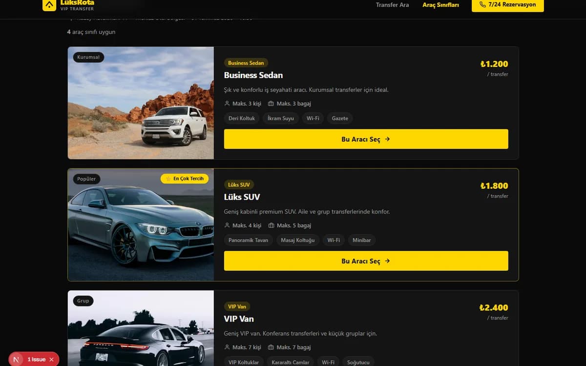 VIP Transfer — Havalimanı & Şehir İçi Ulaşım ekran görüntüsü