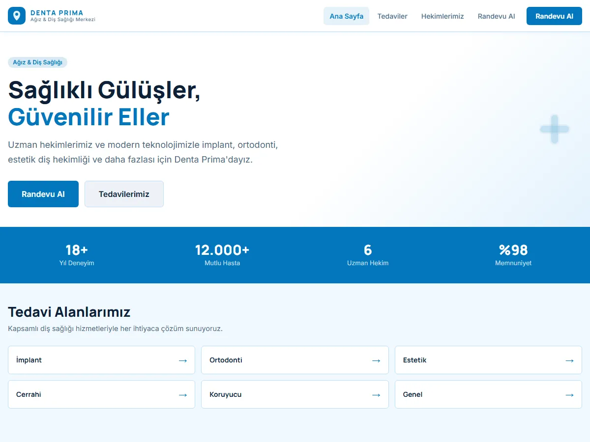 Diş Kliniği — Ağız & Diş Sağlığı Merkezi ekran görüntüsü