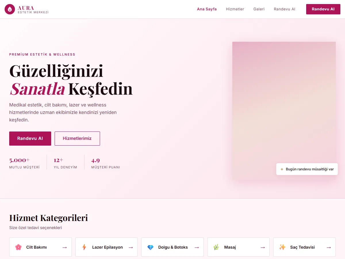 Estetik Merkezi — Güzellik & Medikal Estetik ekran görüntüsü