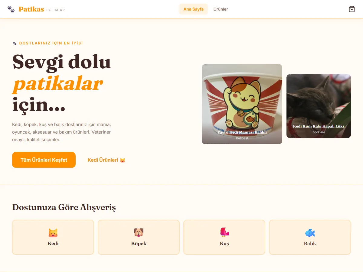 Evcil Hayvan — Pet Shop & Mama Mağazası ekran görüntüsü