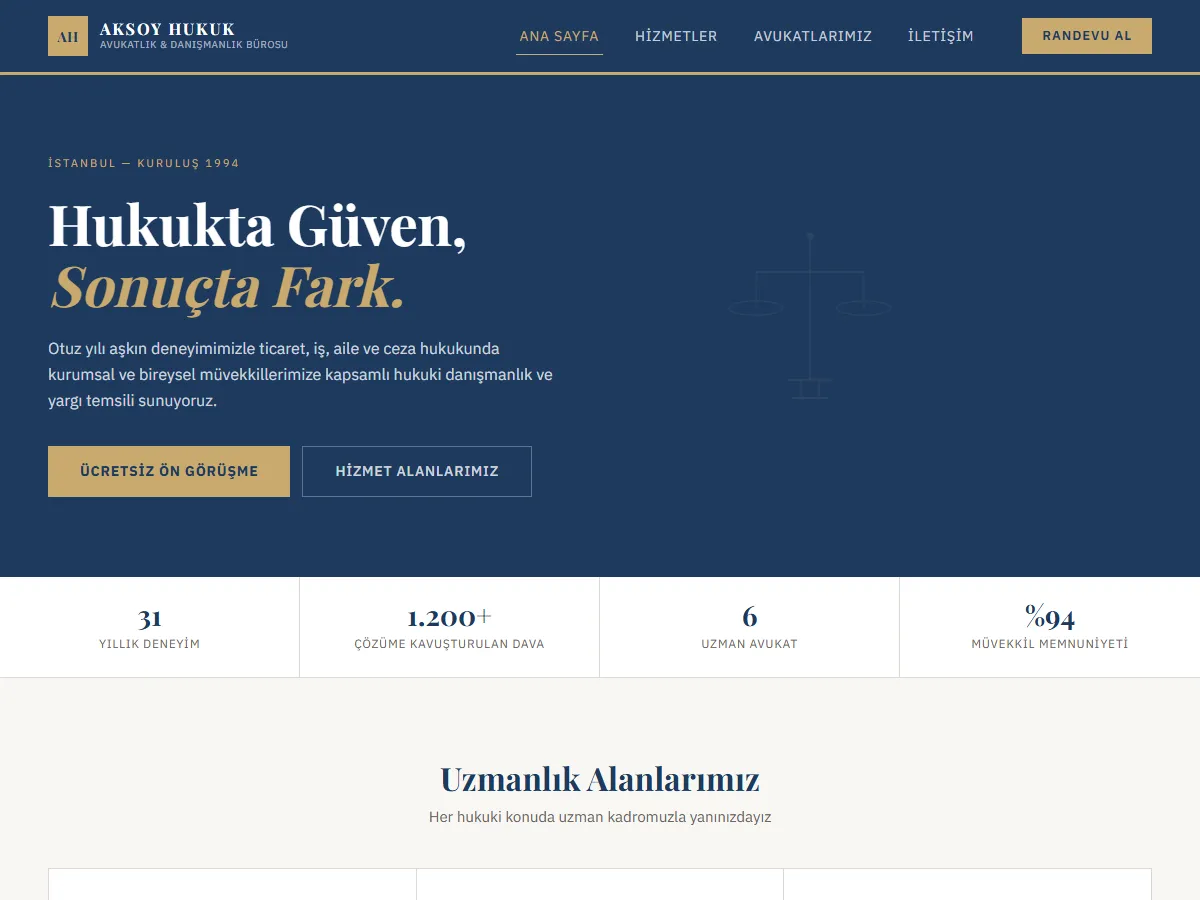 Hukuk Bürosu — Avukatlık & Danışmanlık ekran görüntüsü