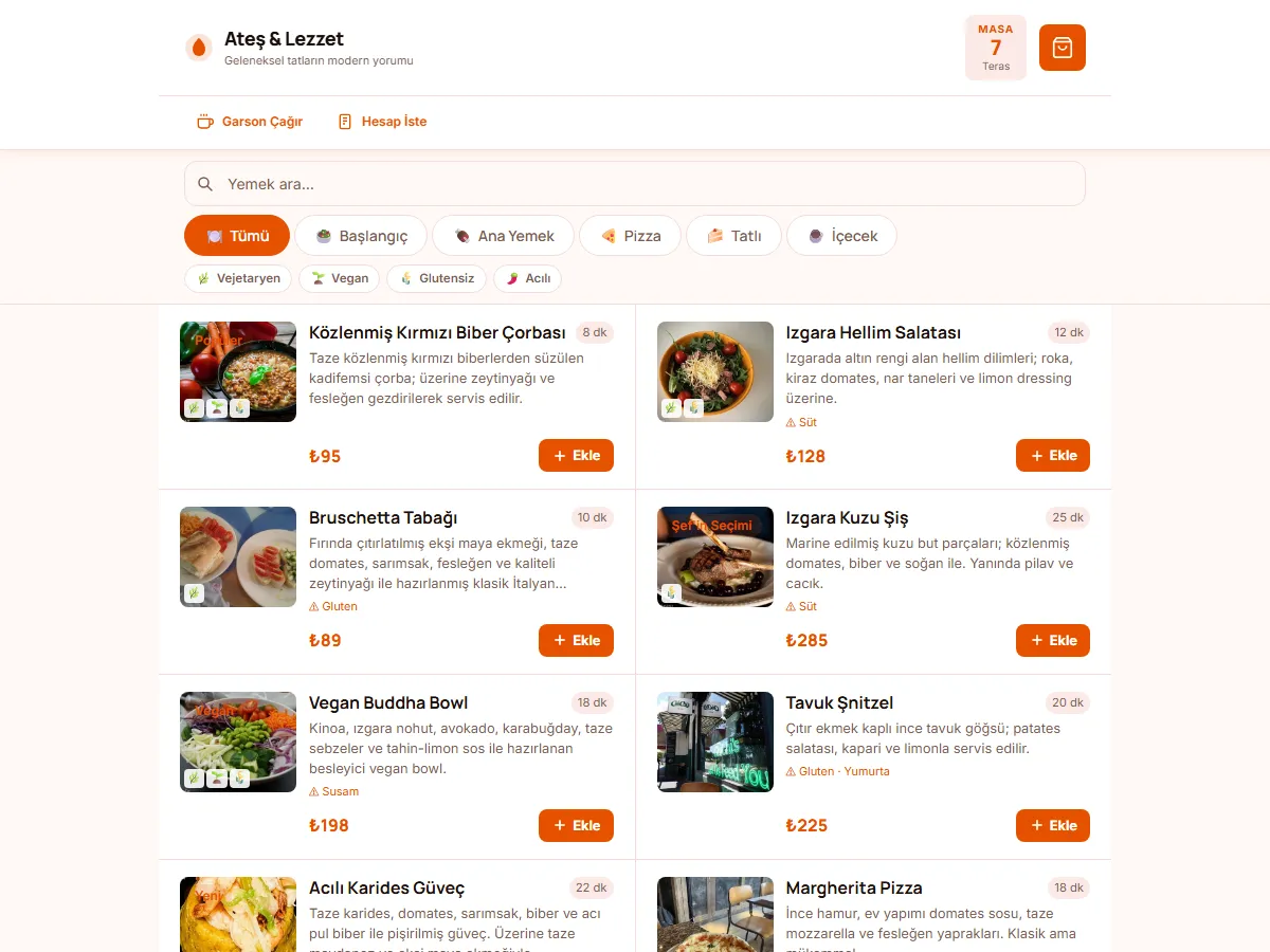 QR Menü — Dijital Restoran Menüsü ekran görüntüsü