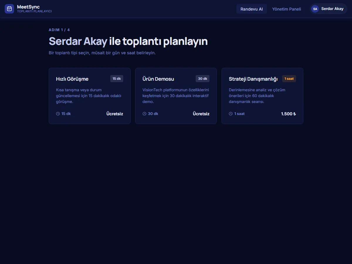 Toplantı Planlama — Takvim & Oda Rezervasyonu ekran görüntüsü