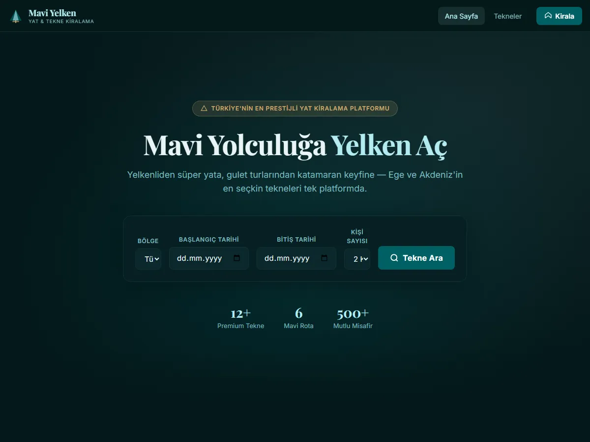 Yat Kiralama — Mavi Yolculuk & Tekne Turu ekran görüntüsü